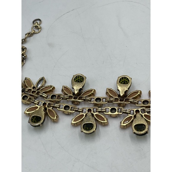 J. Crew Firefly Crystal
AB Peach Topaz Green Collar Statement Floral Necklace - Picture 16 of 16
